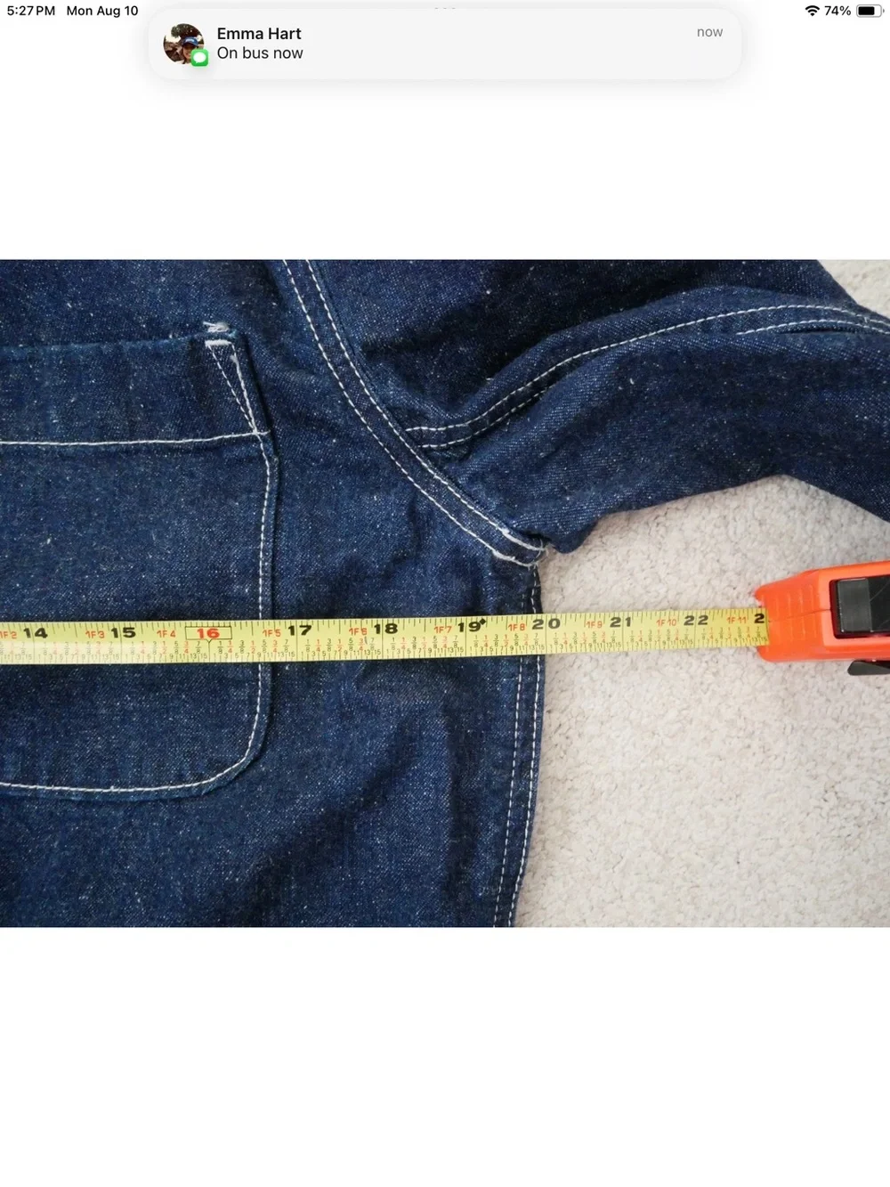 J.Crew Wallace & Barnes Japanese Neppy Denim Chore Coat